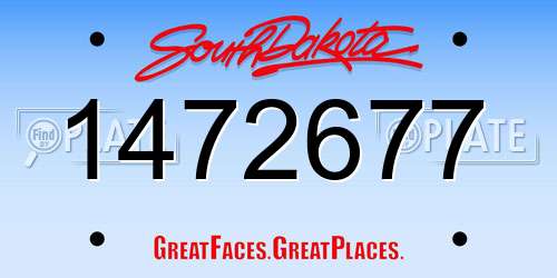 1472677 South Dakota License Plate