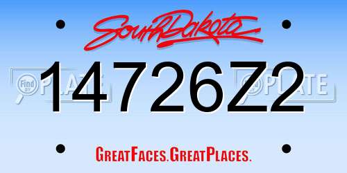 14726Z2 South Dakota License Plate