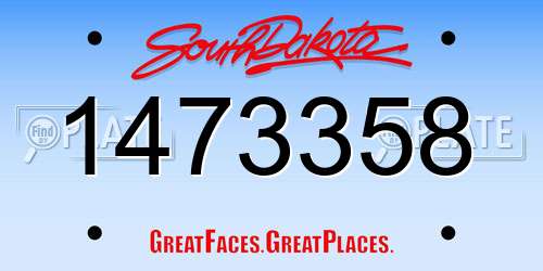 1473358 South Dakota License Plate