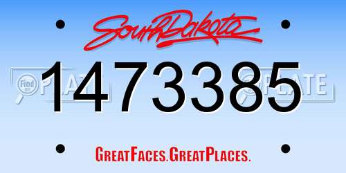 1473385 South Dakota License Plate