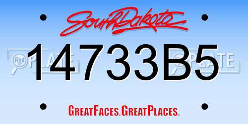 14733B5 South Dakota License Plate