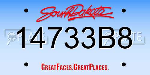 14733B8 South Dakota License Plate