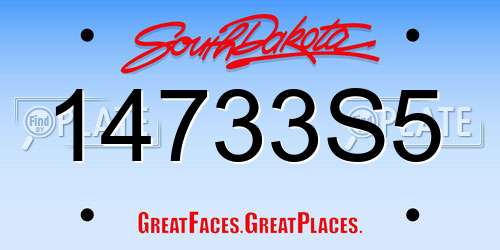 14733S5 South Dakota License Plate