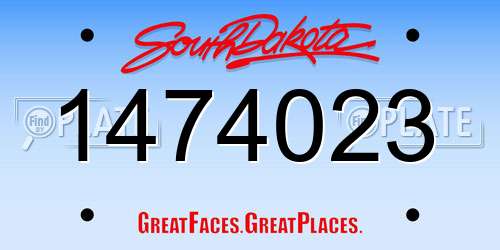 1474023 South Dakota License Plate