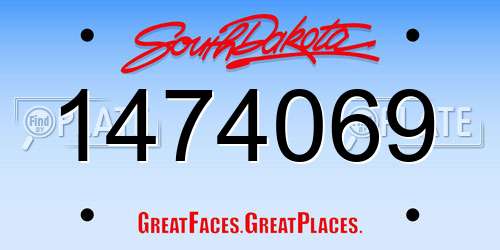 1474069 South Dakota License Plate