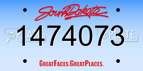 1474073 South Dakota License Plate