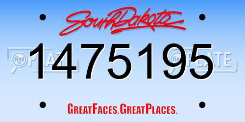1475195 South Dakota License Plate