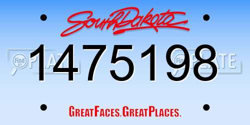1475198 South Dakota License Plate