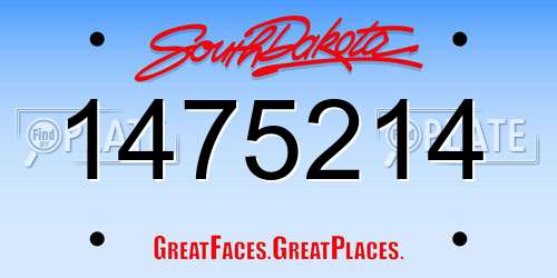 1475214 South Dakota License Plate
