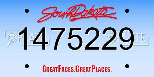 1475229 South Dakota License Plate