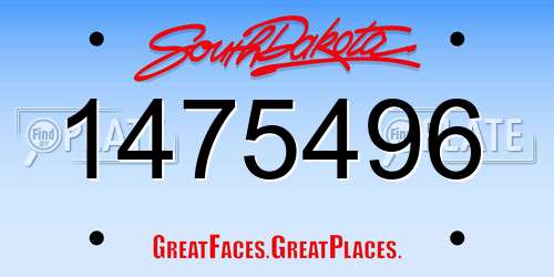 1475496 South Dakota License Plate