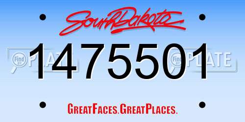 1475501 South Dakota License Plate