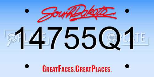 14755Q1 South Dakota License Plate