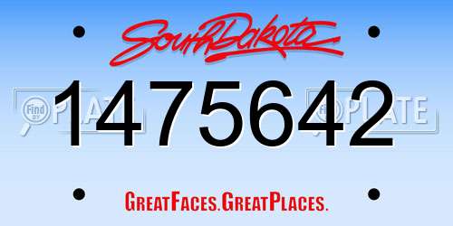 1475642 South Dakota License Plate