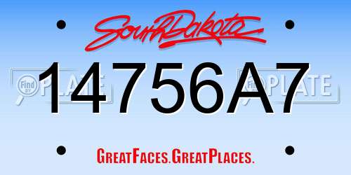 14756A7 South Dakota License Plate