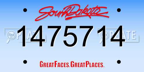 1475714 South Dakota License Plate