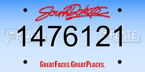1476121 South Dakota License Plate