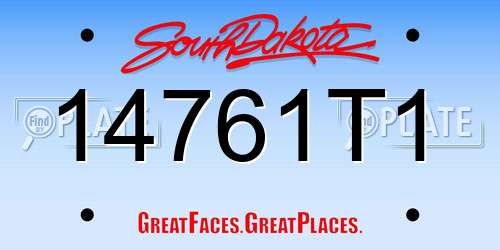 14761T1 South Dakota License Plate