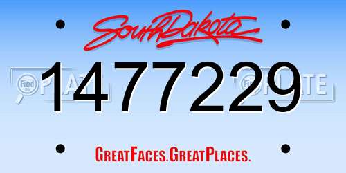 1477229 South Dakota License Plate