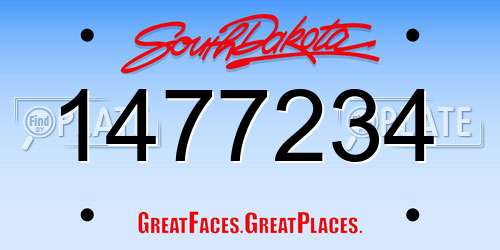 1477234 South Dakota License Plate