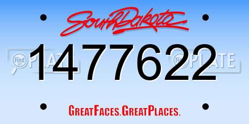 1477622 South Dakota License Plate