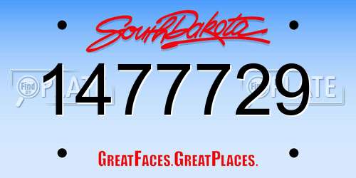 1477729 South Dakota License Plate