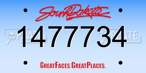 1477734 South Dakota License Plate