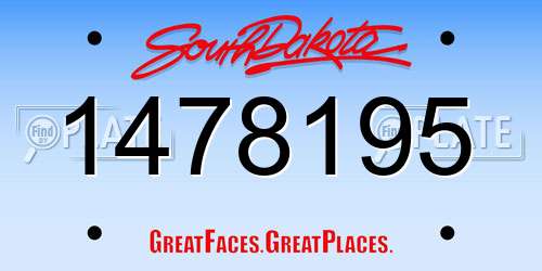 1478195 South Dakota License Plate