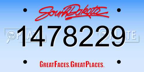 1478229 South Dakota License Plate
