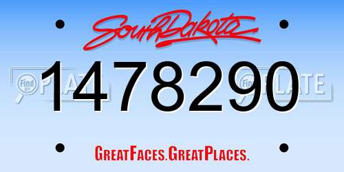 1478290 South Dakota License Plate