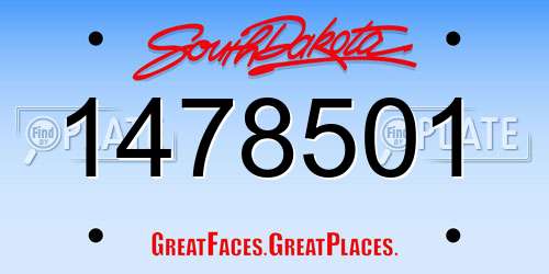 1478501 South Dakota License Plate