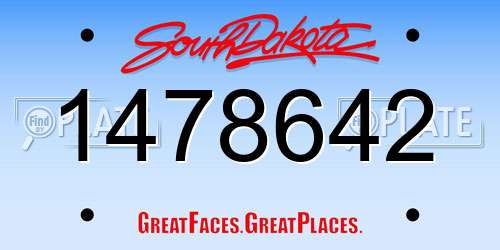 1478642 South Dakota License Plate