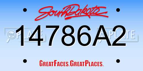 14786A2 South Dakota License Plate