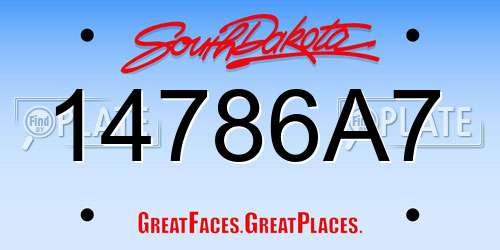 14786A7 South Dakota License Plate