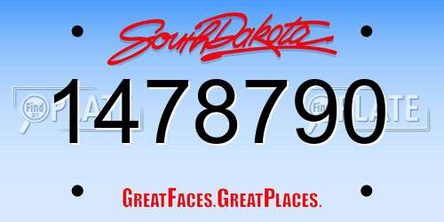 1478790 South Dakota License Plate