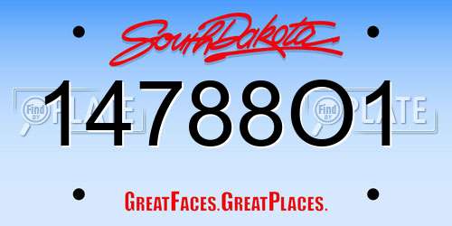14788O1 South Dakota License Plate