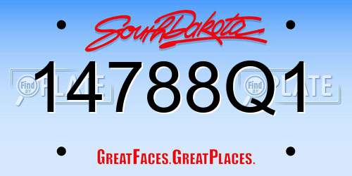 14788Q1 South Dakota License Plate