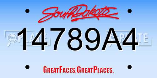 14789A4 South Dakota License Plate