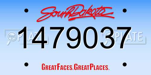 1479037 South Dakota License Plate
