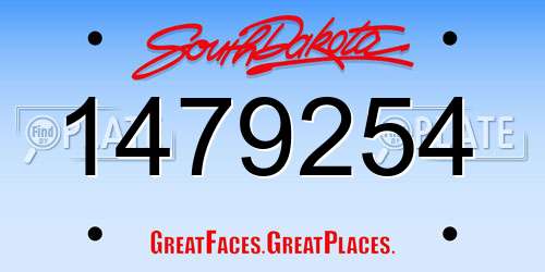 1479254 South Dakota License Plate