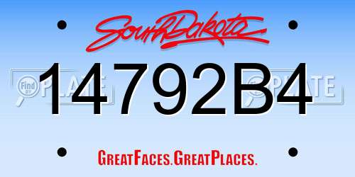 14792B4 South Dakota License Plate