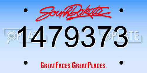 1479373 South Dakota License Plate