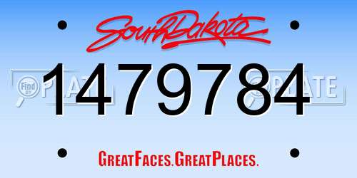 1479784 South Dakota License Plate