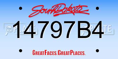 14797B4 South Dakota License Plate