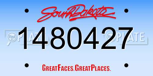 1480427 South Dakota License Plate