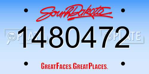 1480472 South Dakota License Plate