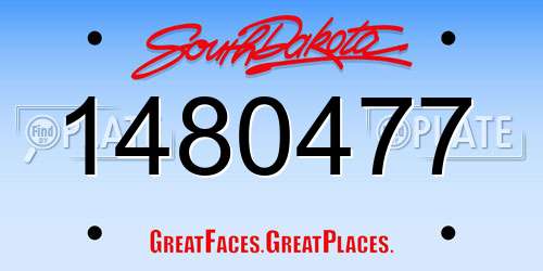 1480477 South Dakota License Plate