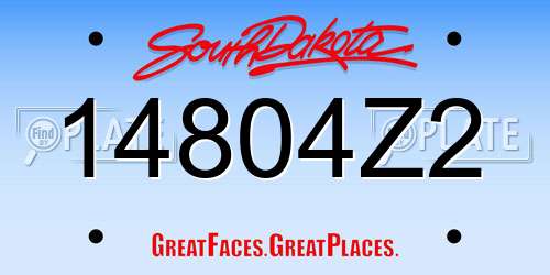 14804Z2 South Dakota License Plate