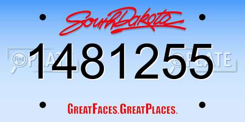 1481255 South Dakota License Plate