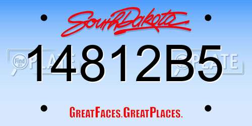 14812B5 South Dakota License Plate